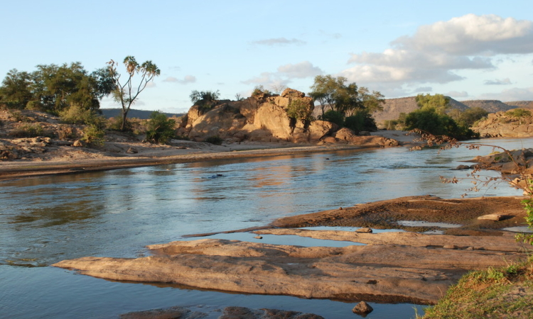 Galana river in Tsavo East National Park