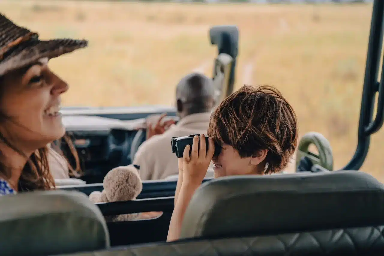 children on safari