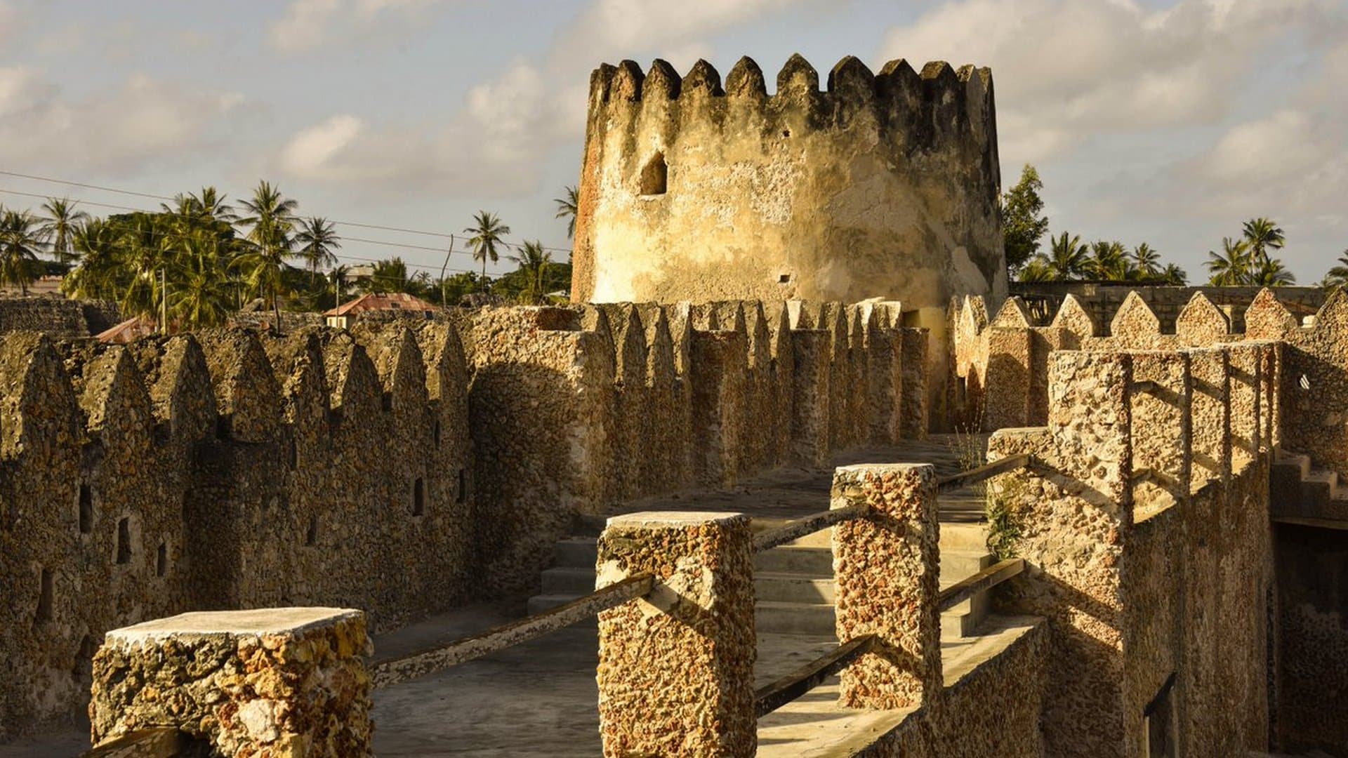 Coral stone walls of the historic Lamu Fort