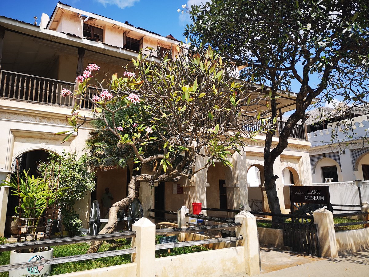 Historic Swahili building housing the Lamu Museum on the waterfront